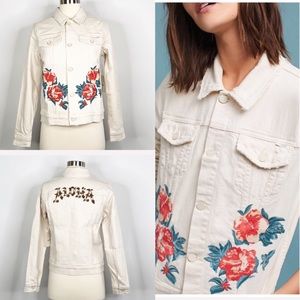 Mother Jean Jacket Embroider The Bruiser Crop XS